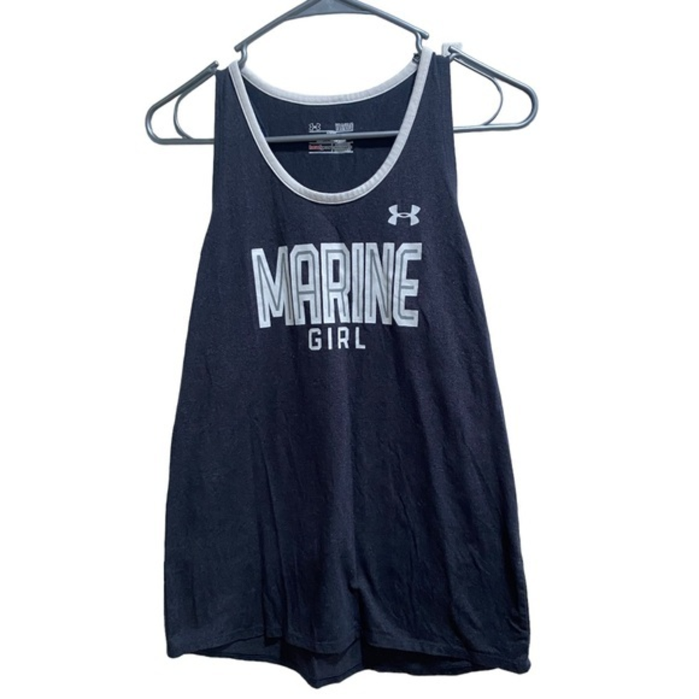 Girls Under Armour Heat Gear Marine Girl tank‎ size Youth Large